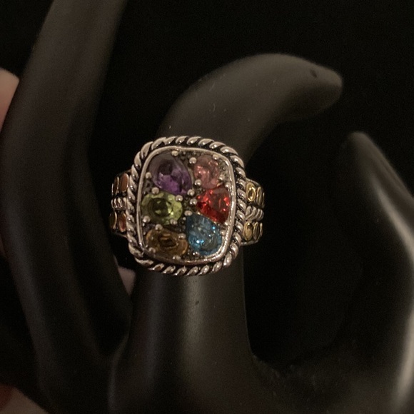 Balissima by EFFY® Multi-Stone Ring in 18k Yellow Gold and Sterling Silver (3-1/ - Picture 4 of 5